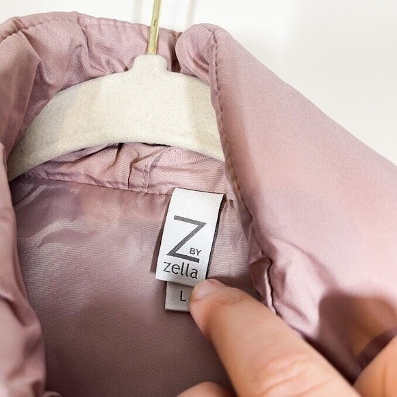 Z By Zella Girl Quilted Puffer Vest Kids Full Zip Mock Neck Jacket Large NWT - Picture 4 of 10